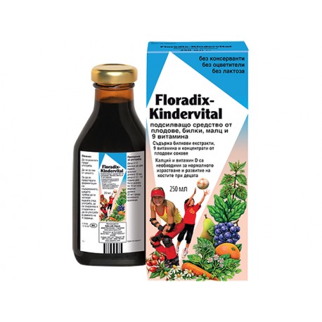 Floradix Kindervital, Multivitamine für Kinder mit Kalzium, 250 ml