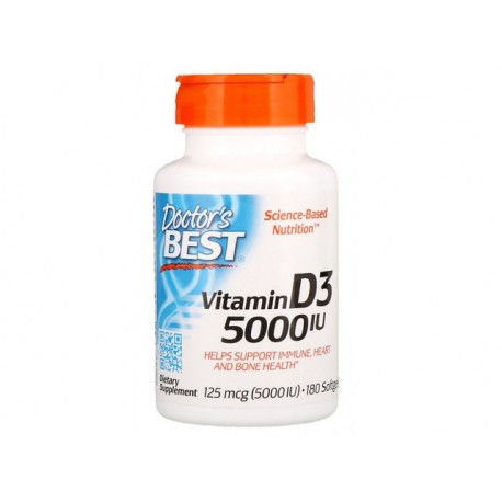 Vitamin D3, 5000 IE, Doctor's Best, 180 Kapseln