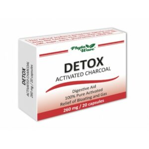 DETOX Aktivkohle, 260 mg, Phyto Wave, 20 Kapseln