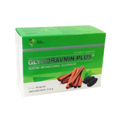 Glycoravnin Plus, hält den Blutzucker, 40 Kapseln