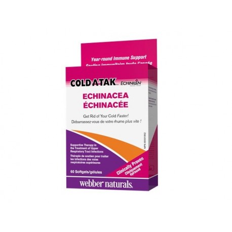 Cold-A-Tak Echinacea, gegen Erkältung, Webber Naturals, 60 Kapseln